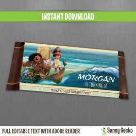 Moana Birthday Chocolate Wrappers